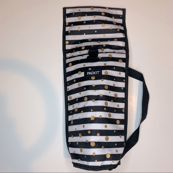 PackIt Freezable Wine Bag | Celebration Dot | Black & White Stripes - Picture 5 of 15